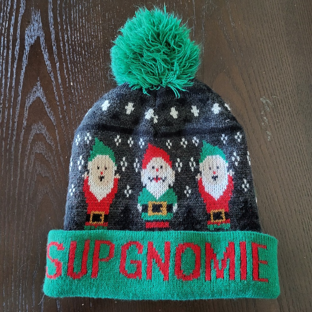 Sup Gnomie Beanie Pom Pom Collection 18 Multicolor One Size Holiday Christmas